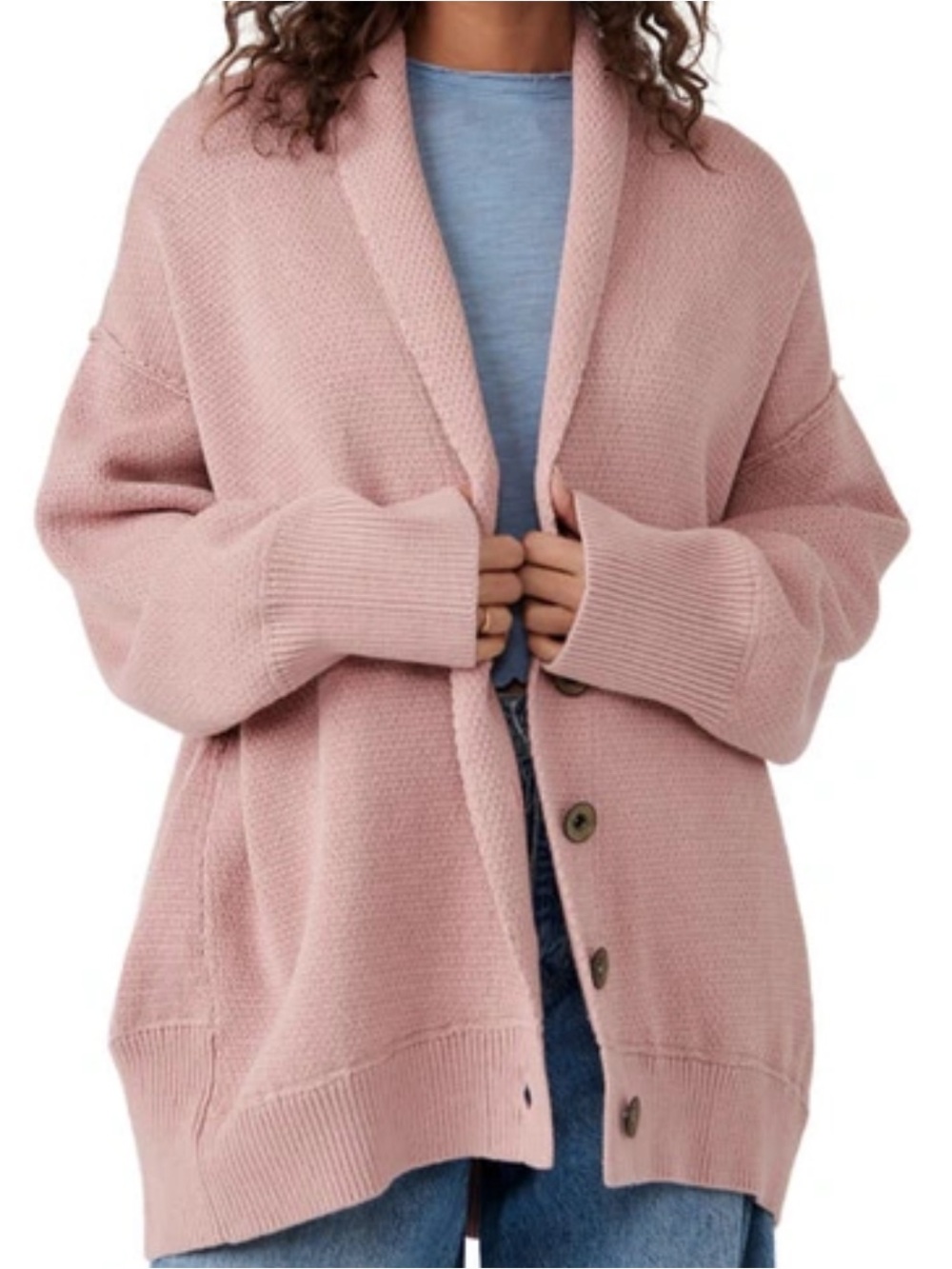 Free People Chamomile Cardigan Sweater - Blush Pink